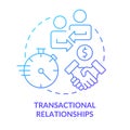 Transactional relationships blue gradient concept icon