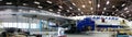 Transaero Boeing 747 under maintenance, Griffiss International Airport, Rome, NY Royalty Free Stock Photo