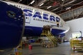 Transaero Boeing 747 under maintenance, Griffiss International Airport, Rome, NY Royalty Free Stock Photo