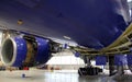 Transaero Boeing 747 under maintenance, Griffiss International Airport, Rome, NY Royalty Free Stock Photo