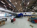 Transaero Boeing 747 under maintenance, Griffiss International Airport, Rome, NY Royalty Free Stock Photo