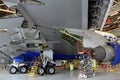 Transaero Boeing 747 under maintenance, Griffiss International Airport, Rome, NY Royalty Free Stock Photo