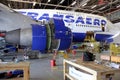 Transaero Boeing 747 under maintenance, Griffiss International Airport, Rome, NY Royalty Free Stock Photo