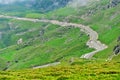 Transalpina mountain road in Romania in summer