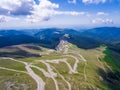 Transalpina road and Ranca town in Romania Royalty Free Stock Photo