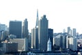 Transamerica Pyramid and adjacent tall buildings, San Francisco, California, USA Royalty Free Stock Photo