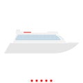 Transatlantic cruise liner icon . Flat style