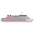 Transatlantic cruise liner ship isolated flat vector