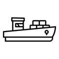 Transatlantic ferry icon, outline style