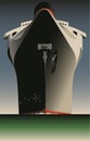 Transatlantic liner. Vector illustration of a ship. Royalty Free Stock Photo