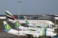 Transavia airplanes ready for travel. Royalty Free Stock Photo