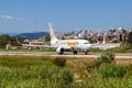 Transavia Boeing 737-800 airplane Skiathos airport in Greece Sunweb special livery