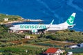 Transavia Boeing 737-800 airplane at Split Airport in Croatia