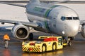 Transavia Boeing 737-800 beeing pushed back for departure Royalty Free Stock Photo