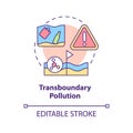 Transboundary pollution concept icon