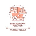 Transboundary pollution terracotta concept icon