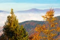 Transcarpathian rural landscape at sunrise Royalty Free Stock Photo