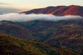 transcarpathian rural landscape at sunrise Royalty Free Stock Photo