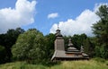 Transcarpathian Ukrainian wooden church,Kanora village,Europe Royalty Free Stock Photo
