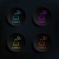 Transcendence dark badge color set icon. Simple thin line, outline vector of mad science icons for ui and ux, website or mobile Royalty Free Stock Photo