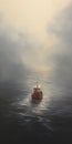 Transcendent Mindfulness: A Redboat Lost In A Vast Canal Of Fog