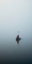 Transcendent Minimalist Photography: Lost Gondola In Vast River Of Fog Royalty Free Stock Photo