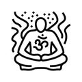 transcendental meditation yoga line icon vector illustration Royalty Free Stock Photo