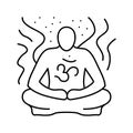 transcendental meditation yoga line icon vector illustration Royalty Free Stock Photo