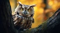Transcendentalist Owl: A Cryptid Academia In Dark Gold And Amber Royalty Free Stock Photo