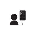 Transcranial doppler black vector concept icon. Transcranial doppler flat illustration, sign