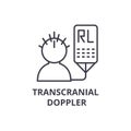 Transcranial doppler thin line icon, sign, symbol, illustation, linear concept, vector