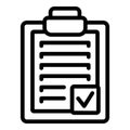 Transcription clipboard icon outline vector. Dark vocal record