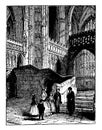 Transept of the Martyrdom at Canterbury Cathedral, vintage illustration