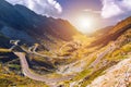 Transfagarasan highway, probably the most beautiful road in the Royalty Free Stock Photo