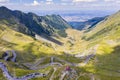 Transfagarasan mountain road, aerial summer landscape Royalty Free Stock Photo