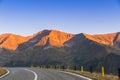 Transfagarasan mountain roud view with the moon . Royalty Free Stock Photo