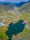 Transfagarasan road and balea lake viewed during a sunny day in Royalty Free Stock Photo