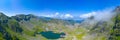 Transfagarasan road and balea lake viewed during a sunny day in Royalty Free Stock Photo