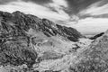 Transfagarasan road crossing the Carpathian Mountains in Romania Royalty Free Stock Photo