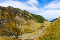 Transfagarasan road crossing the Carpathian Mountains in Romania Royalty Free Stock Photo