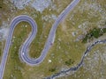 Transfagarasan road seen from above