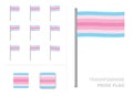 Transfeminine Pride Flag Waving Animation App Icon Vector Royalty Free Stock Photo