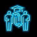 transfer admission neon glow icon illustration Royalty Free Stock Photo