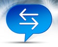 Transfer arrow icon blue bubble background Royalty Free Stock Photo