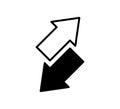 Transfer arrow icon. Double reverse symbol. Data transfer linear icon. Recycling sign. Arrow to left and right symbol