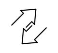 Transfer arrow icon. Double reverse symbol. Data transfer linear icon. Recycling sign. Arrow to left and right symbol