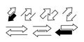 Transfer arrow icon. Double reverse symbol. Data transfer linear icon. Recycling sign. Arrow to left and right symbol