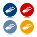 Transfer arrow icon trendy flat round buttons set illustration design Royalty Free Stock Photo