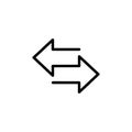 Transfer arrows icon, left and right arrows symbol