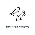 Transfer arrows icon. Linear simple element illustration. Left r